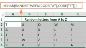 Excel Tips: How to Generate Random Letters